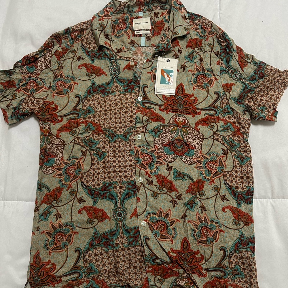 Vineyard Vines Men's Floral Button Down Shirt - Red and Green